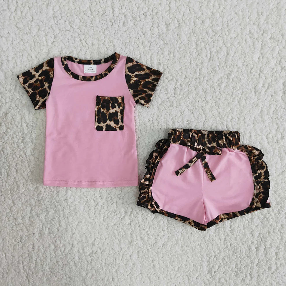 Girls Pink & Leopard 2pc set