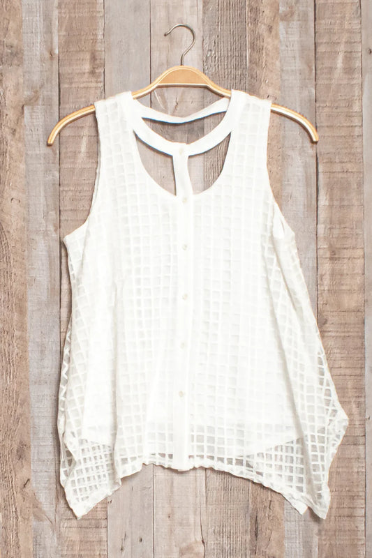 IVORY INNER LINED BUTTON DESIGN TOP