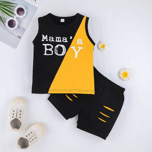 Boys Black/Yellow Mama's Boy 2pc